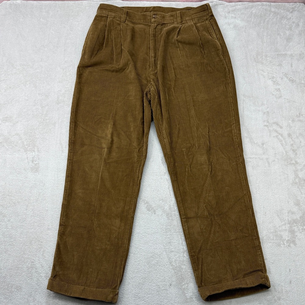 Jos. A Bank Corduroy Pants Mens‎ 36 Brown Pleated Executive Collection Straight